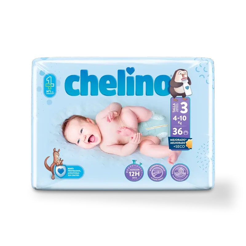 Fralda Chelino Tamanho 3 (4-10 Kg) , 36 unidades
