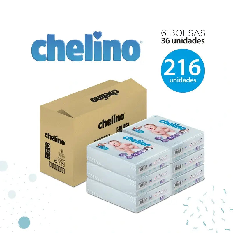 Fralda Chelino Tamanho 3 (4-10 Kg) , 36 unidades