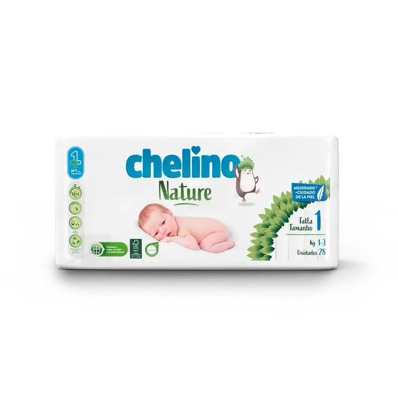 Fralda Chelino Nature Tamanho 1 (1-3 Kg) , 28 unidades
