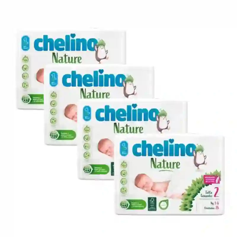 Fralda Chelino Nature Tamanho 2 (3-6 Kg) , 4X28 Unidades