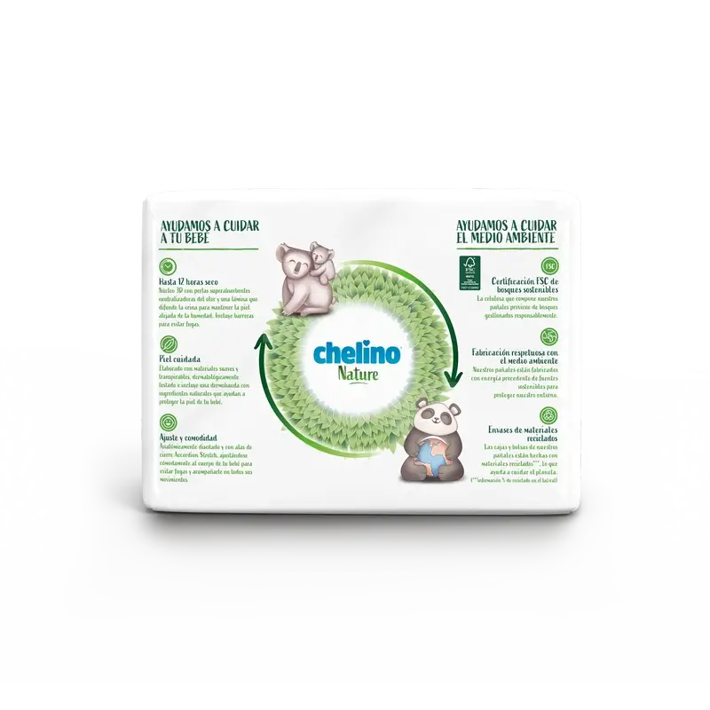 Fralda Chelino Nature Tamanho 2 (3-6 Kg) , 28 unidades