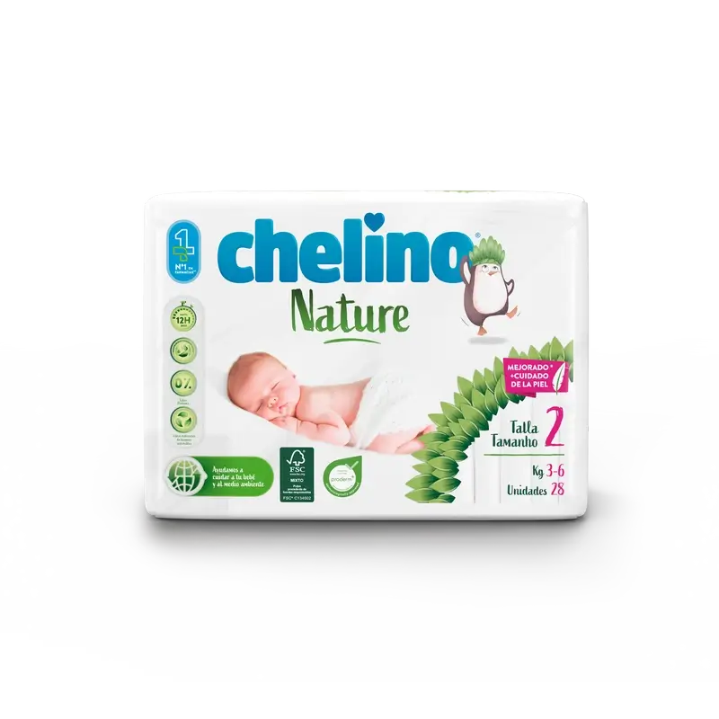 Fralda Chelino Nature Tamanho 2 (3-6 Kg) , 28 unidades