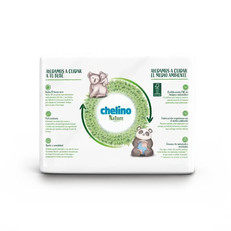 Fralda Chelino Nature Tamanho 4 (9-15 Kg) , 34 unidades