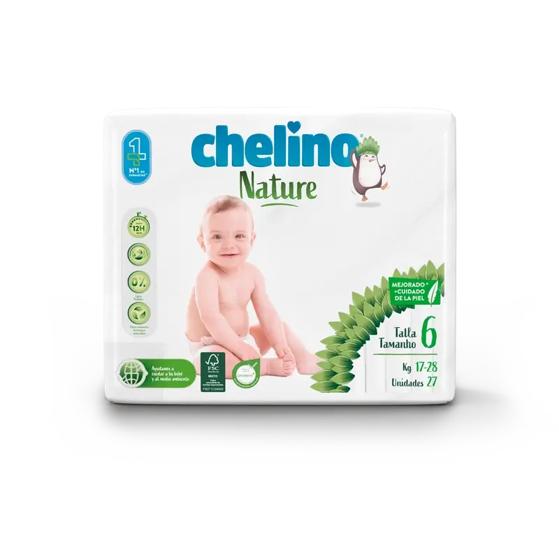 Fralda Chelino Nature Tamanho 6 (17-28 Kg) , 27 unidades