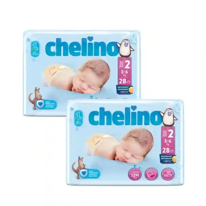 Fralda Chelino Tamanho 2 (3-6 Kg) , 2X28 Unidades