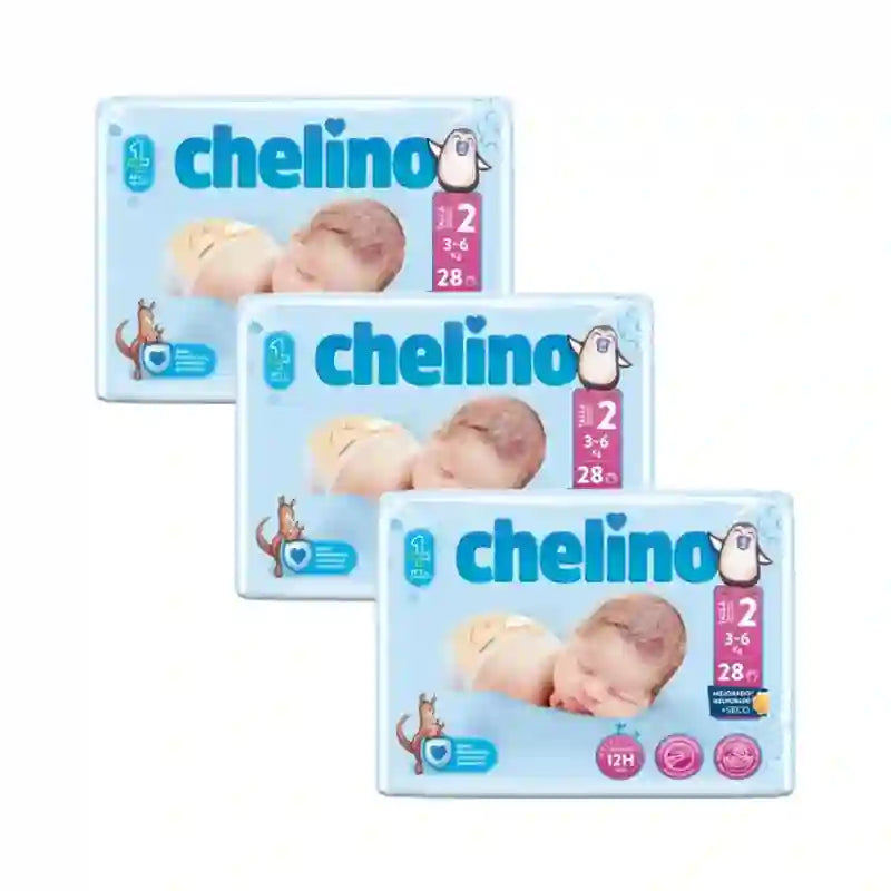 Fralda Chelino Tamanho 2 (3-6 Kg) , 3X28 Unidades