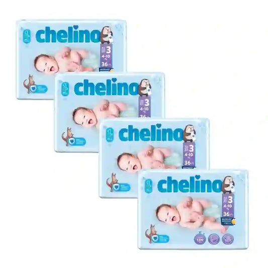 Fralda Chelino Tamanho 3 (4-10 Kg) , 4X36 Unidades