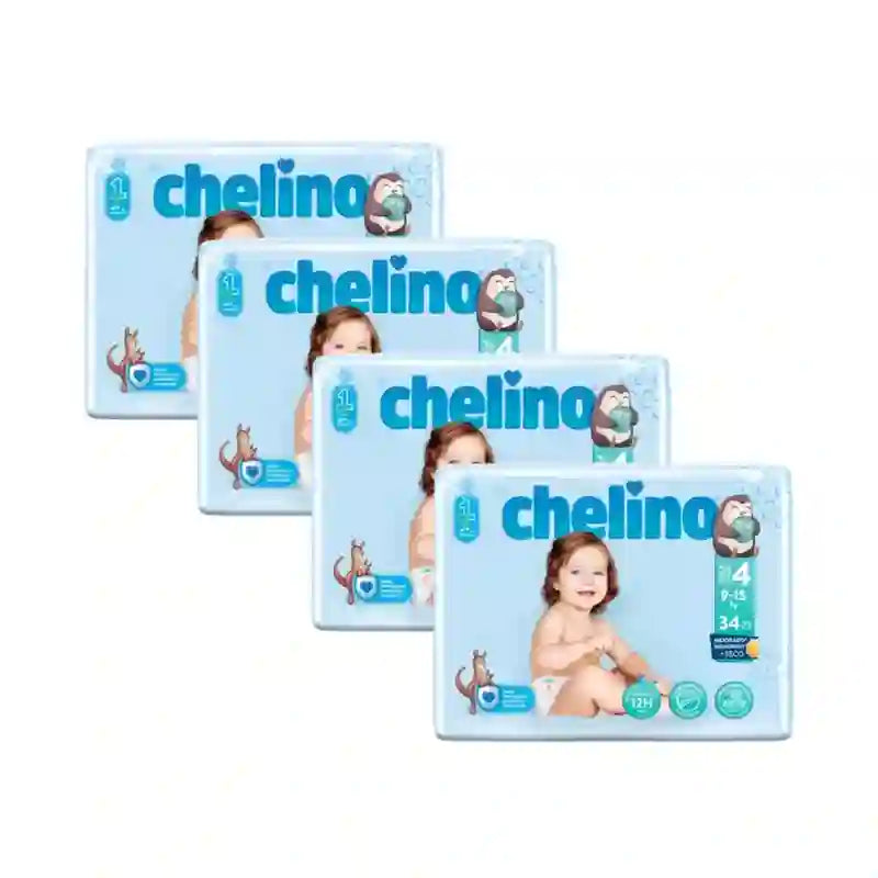 Fralda Chelino Tamanho 4 (9-15 Kg) , 4X34 Unidades