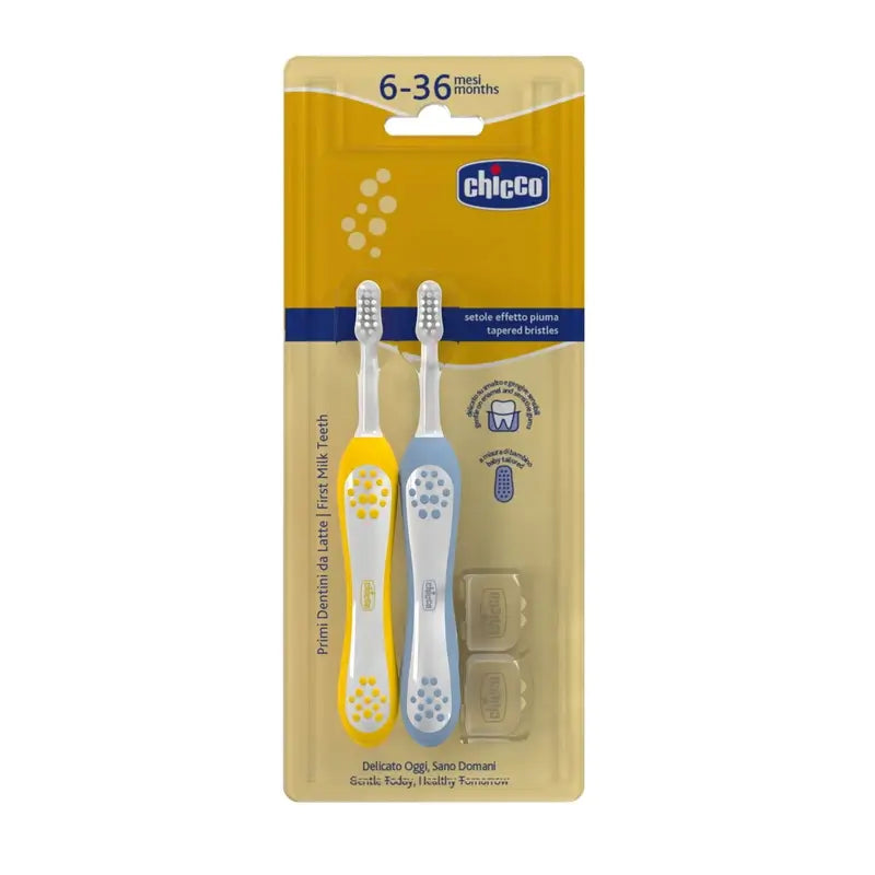 Chicco Bipack Escova de dentes Indigo& Mustard 6-36M