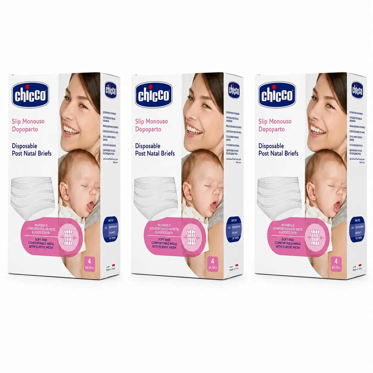 Chicco Monouso Mesh Panty Liner 4 peças, pack 3