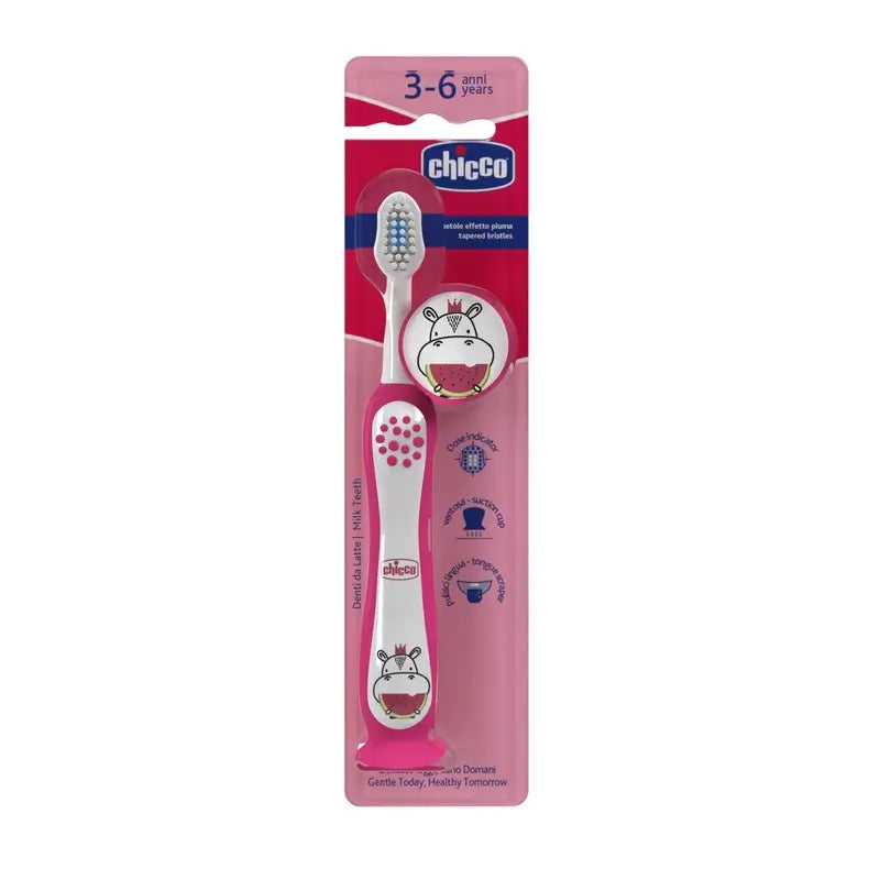 Escova de dentes Chicco Hipo Rosa 3-6 anos
