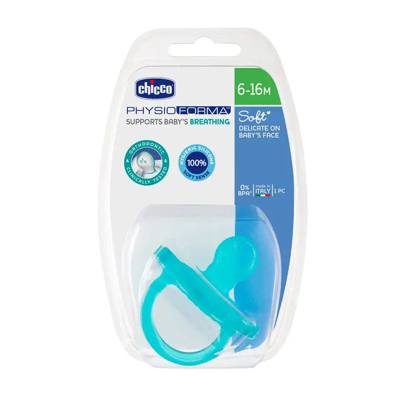 Chicco - Chupete  Physio Soft Silicona Azul 6-16m 1ud