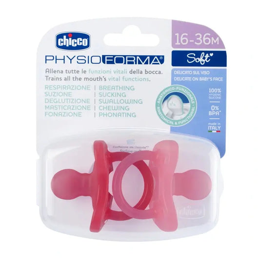 Chupeta macia Chicco Physioforma Rosa 16-36M 2 unidades