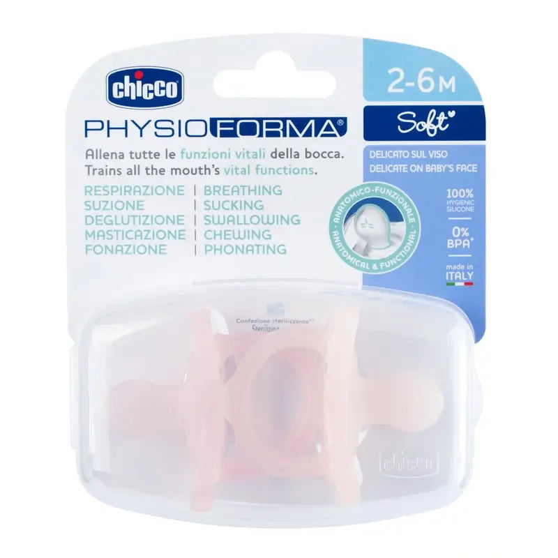 Chicco Physioforma Chupeta Macia Rosa 2-6M 2 unidades
