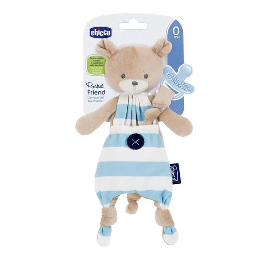 Chicco Porta-chupetas Pocket Friend Teddy Bear Azul