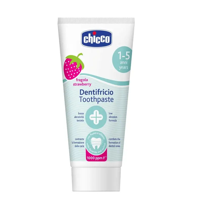 Pasta de dentes com flúor Chicco Strawberry 50 ml 12 meses+