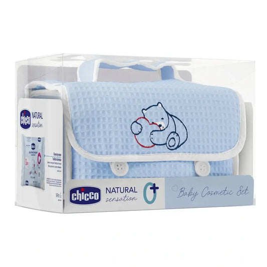 Conjunto de oferta Chicco Natural Sensation Pique Bag Azul