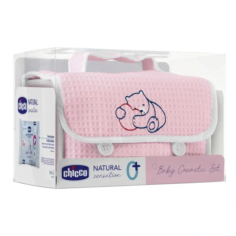 Conjunto de oferta Chicco Natural Sensation Pique Pouch Rosa