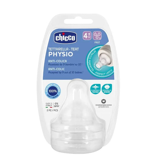 Chicco Physio Teat Fast Flow Teat 2 unidades 4M+