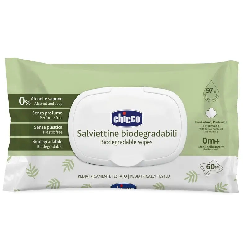 Toalhetes Biodegradáveis Chicco 60 unidades
