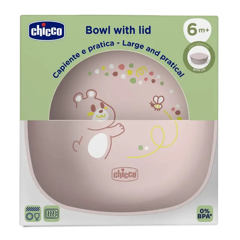 Tigela com Tampa 6M+ Rosa Chicco