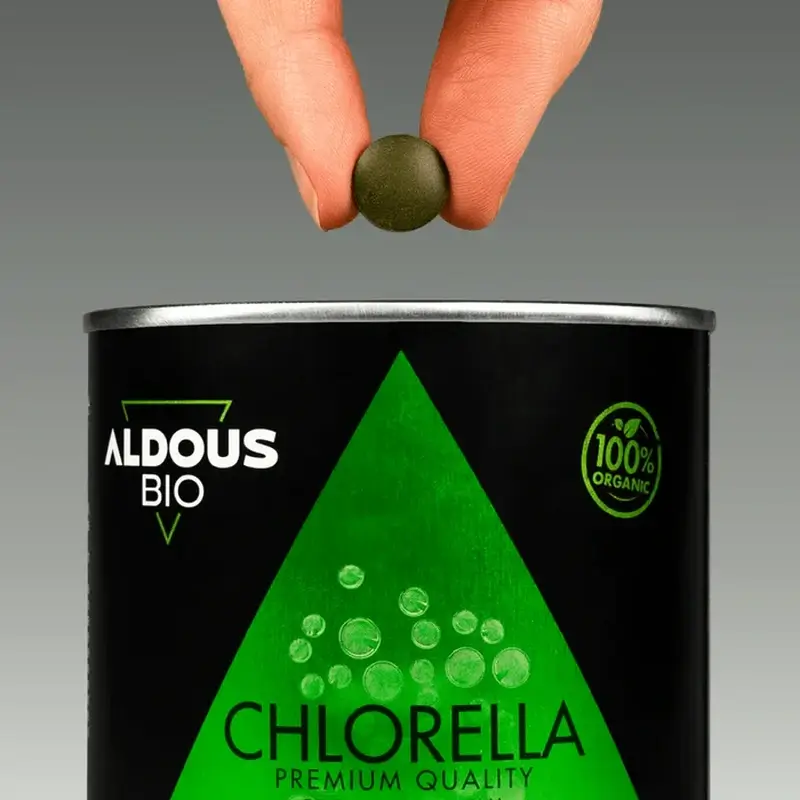 Aldous Chlorella e Spirulina Premium Orgânica, 600 unidades
