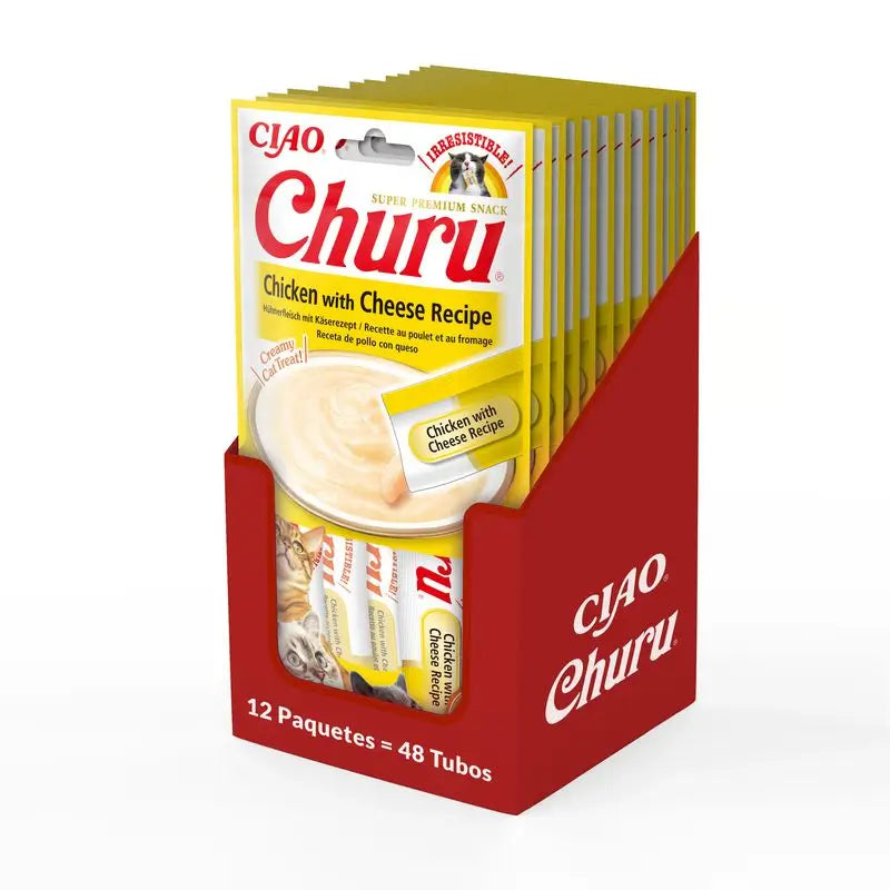 Churu Cat Receita de Frango com Queijo Expositor 12X56Gr