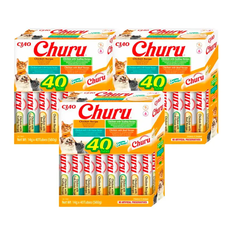 Churu Cats Frango Variety, Embalagem 3 x 40x14Gr