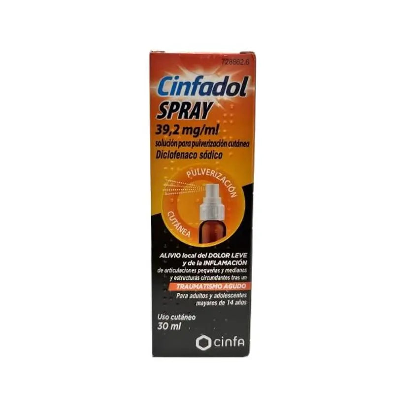 Cinfadol Diclofenac 39,2mg/ml Spray cutâneo 30 ml