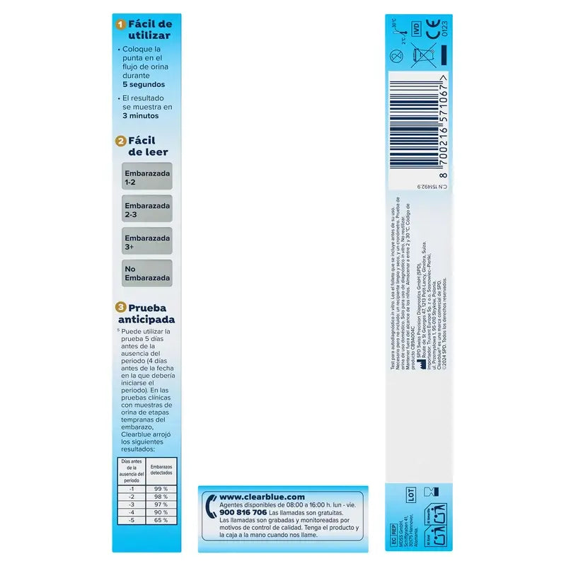 Teste de gravidez digital Clearblue com indicador de semana, 1 teste digital