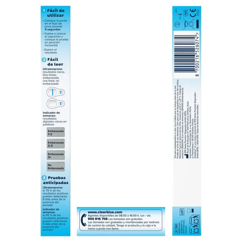 Clearblue Ultra Early Pregnancy Test Com Dupla Verificação, 2 Testes