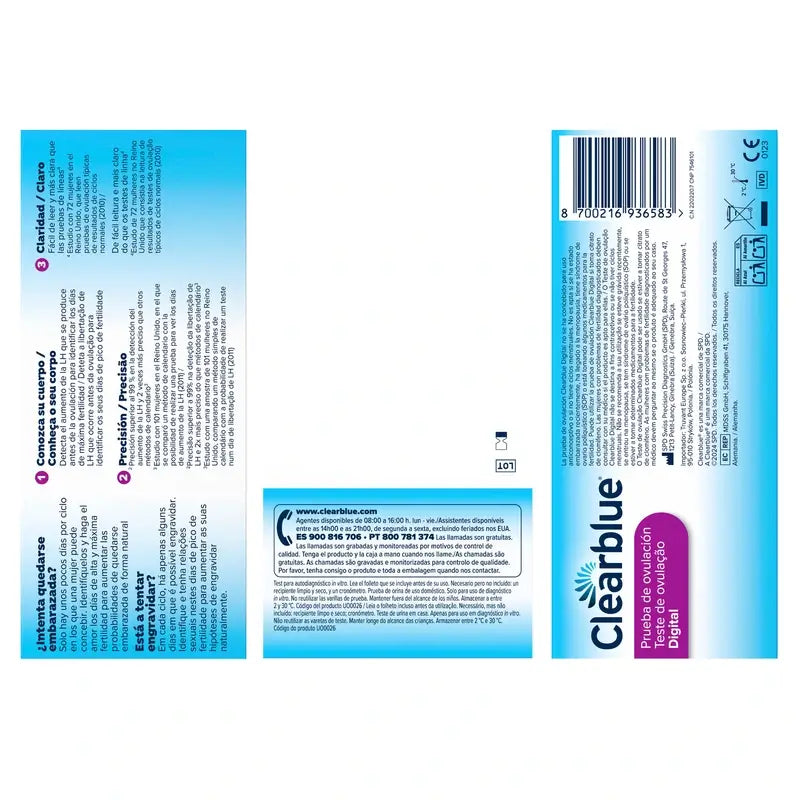 Clearblue Digital Ovulation Test, 20 testes