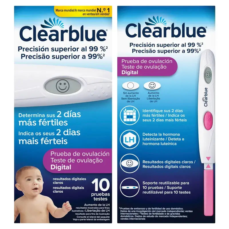 Clearblue Digital Ovulation Test, 1 suporte digital e 10 testes