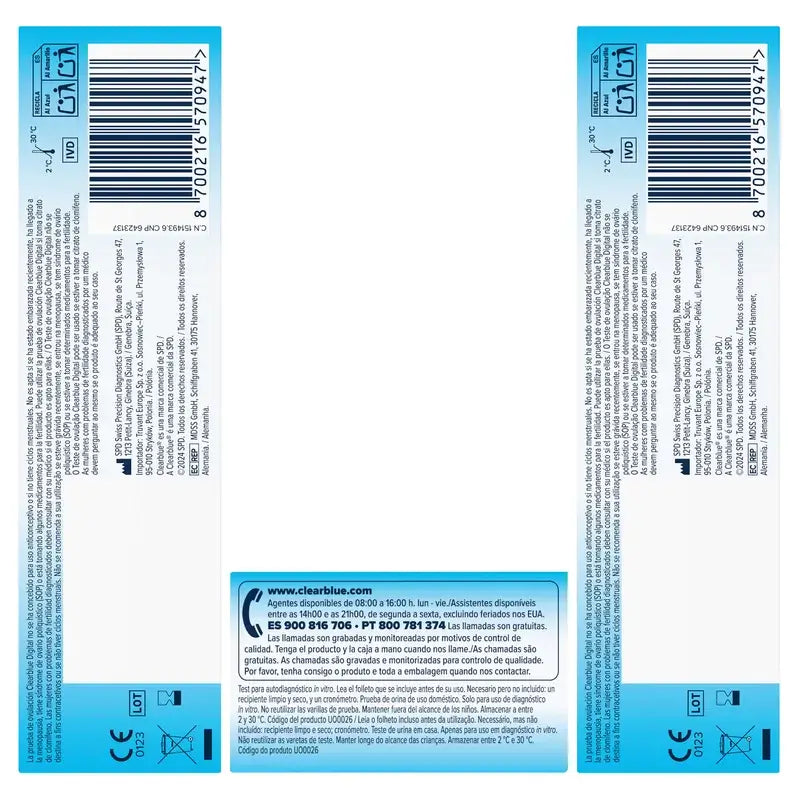 Clearblue Digital Ovulation Test, 1 suporte digital e 10 testes