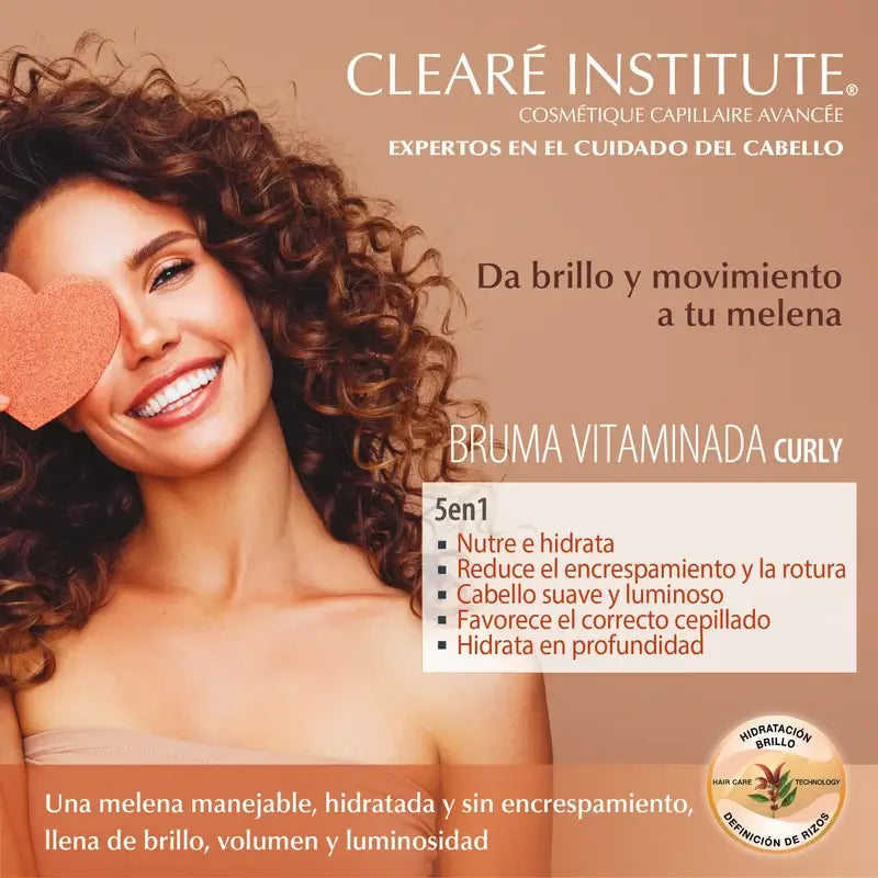 Clearé Institute Névoa Vitamínica Anti-Frizz Cabelos Encaracolados Método Encaracolado 125 Ml