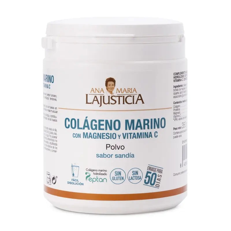 Ana Maria Lajusticia Colagénio Marinho em Pó com Magnésio e Vitamina C Sabor a Melancia, 350 g
