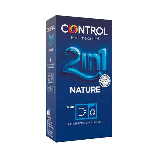 CONTROLE 2EM1 NATUREZA + LUBRIFICAÇÃO NATUREZA 6 PCS.