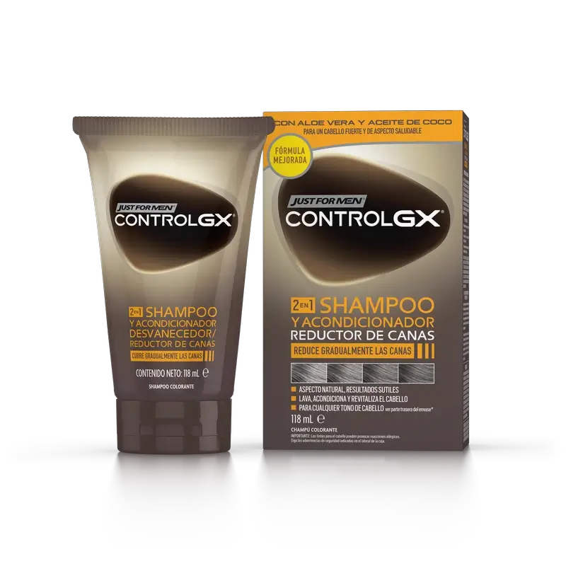 CONTROLE GX REDUTOR DE CABELOS GRISALHOS 2 EM 1 SHAMPOO E AC 147 ML
