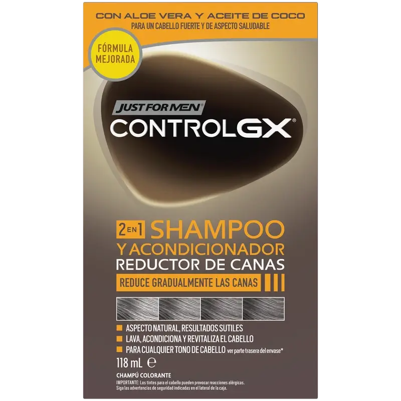 CONTROLE GX REDUTOR DE CABELOS GRISALHOS 2 EM 1 SHAMPOO E AC 147 ML