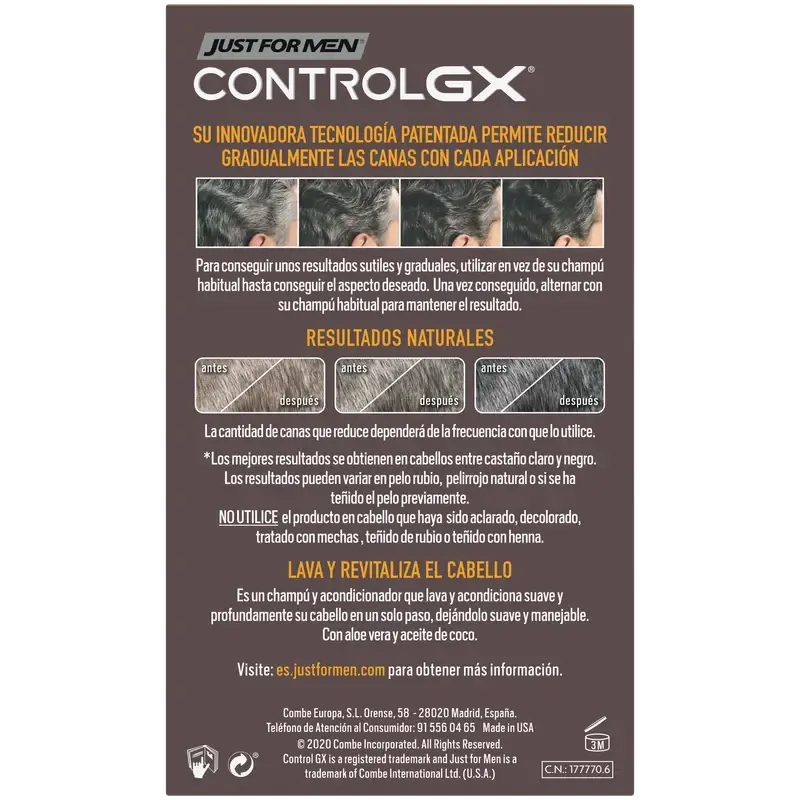 CONTROLE GX REDUTOR DE CABELOS GRISALHOS 2 EM 1 SHAMPOO E AC 147 ML