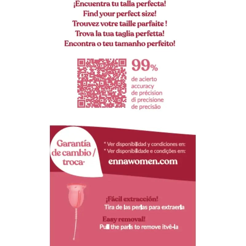 Copo menstrual sem aplicador Enna Cycle Original, tamanho M