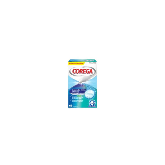 Pastilhas de Oxigénio Corega Bio-Active Denture Cleaner, 66 pastilhas
