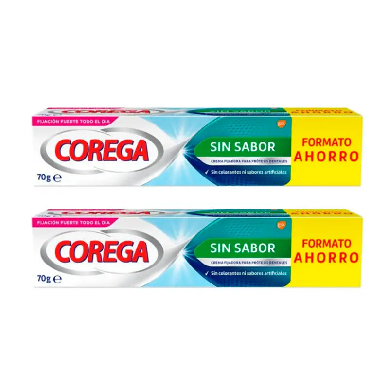 Corega Duplo Forte Sem Sabor, 2 x 70 gramas