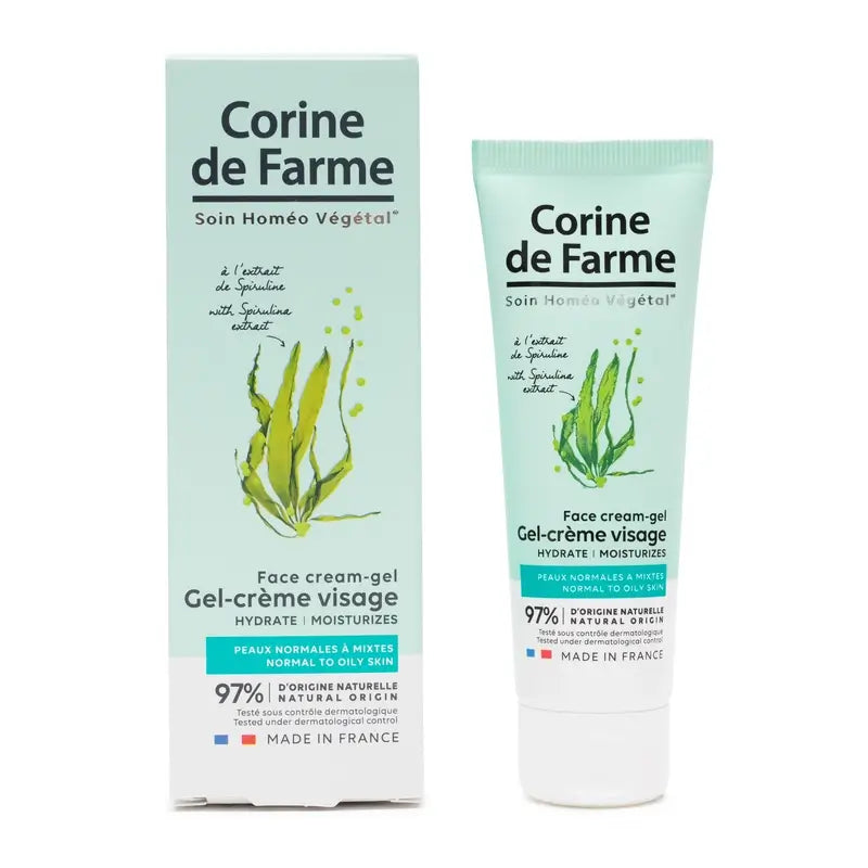 Corine De Farme Gel Creme Facial com Extrato de Spirulina , 50 ml