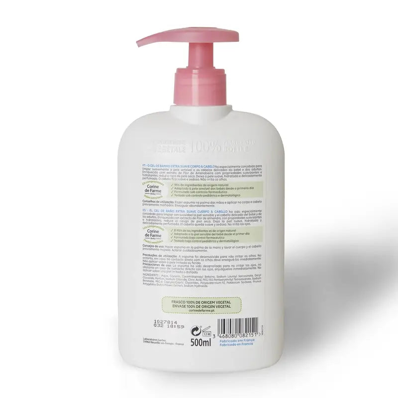 Corine De Farme Gel de Banho Extra Suave Flor de Amêndoa , 500 ml