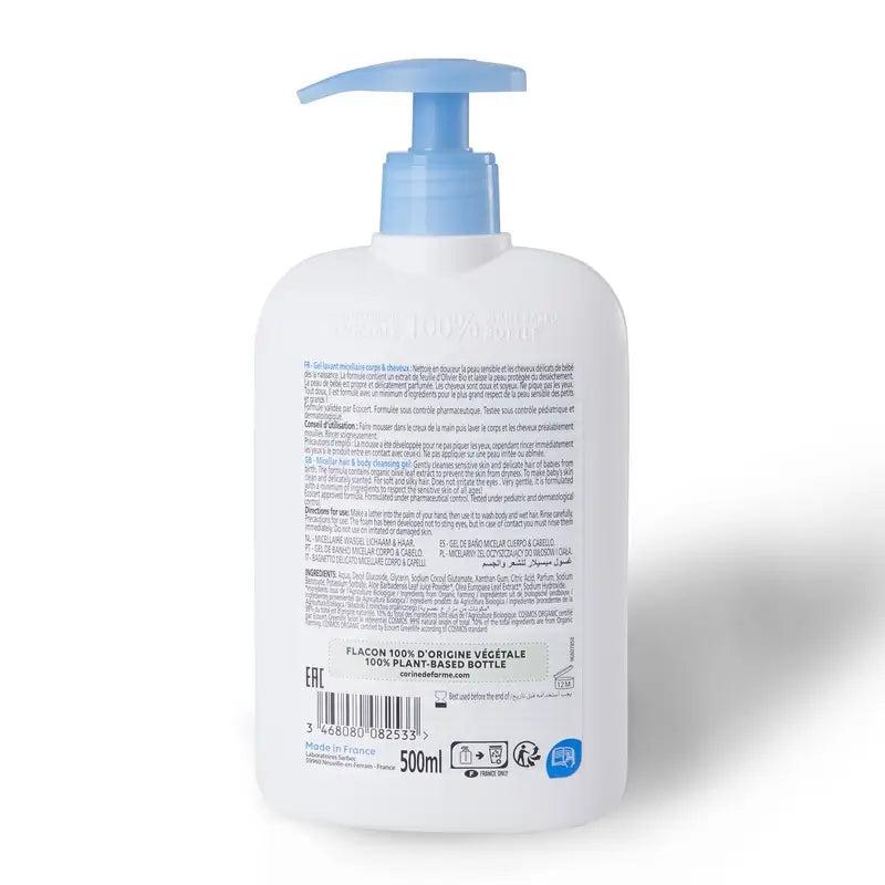 Corine De Farme Gel de Banho Micelar Corpo e Cabelo Bio Perfumado , 500 ml