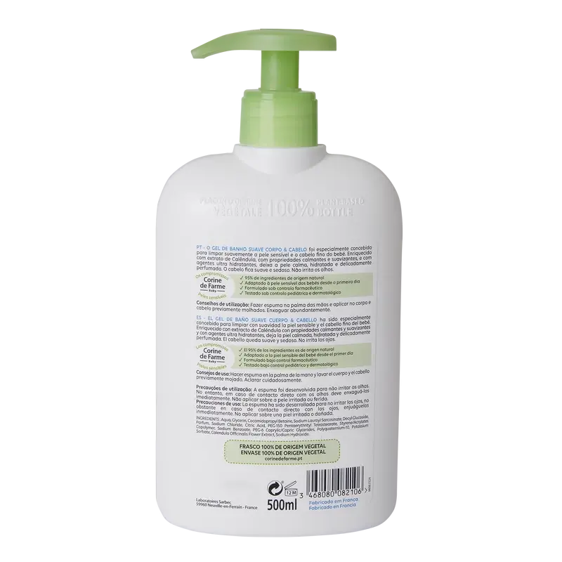 Corine De Farme Gel de Banho Ultra Hidratante Calêndula , 500 ml