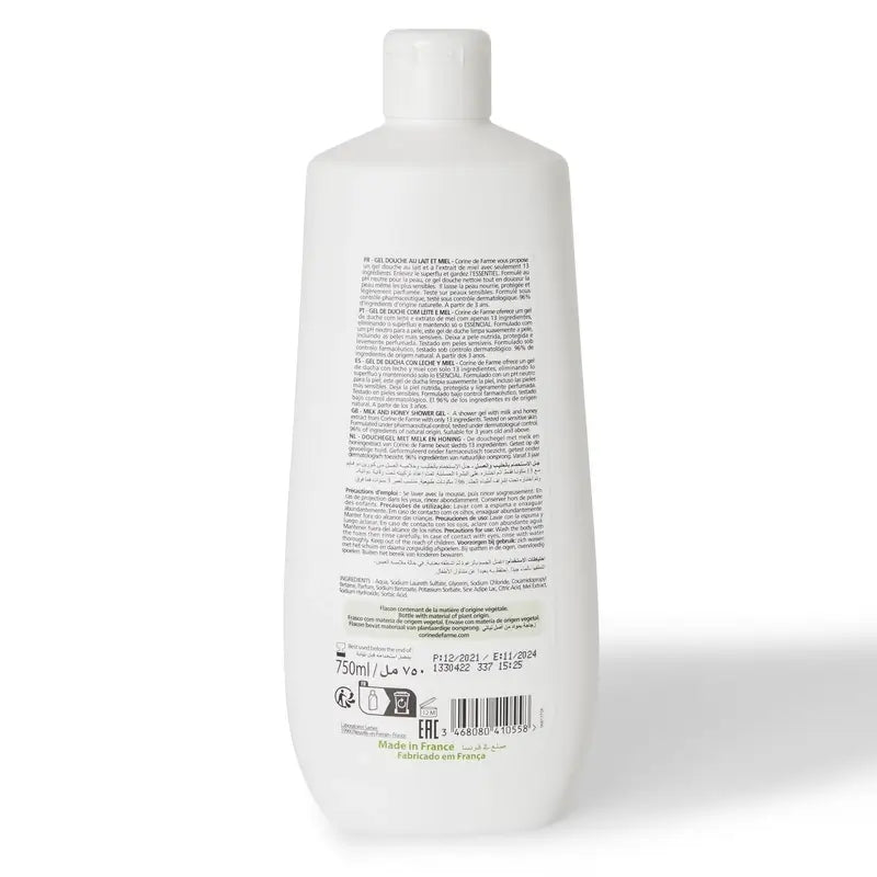 Gel de duche Corine De Farme Leite e Mel , 750 ml