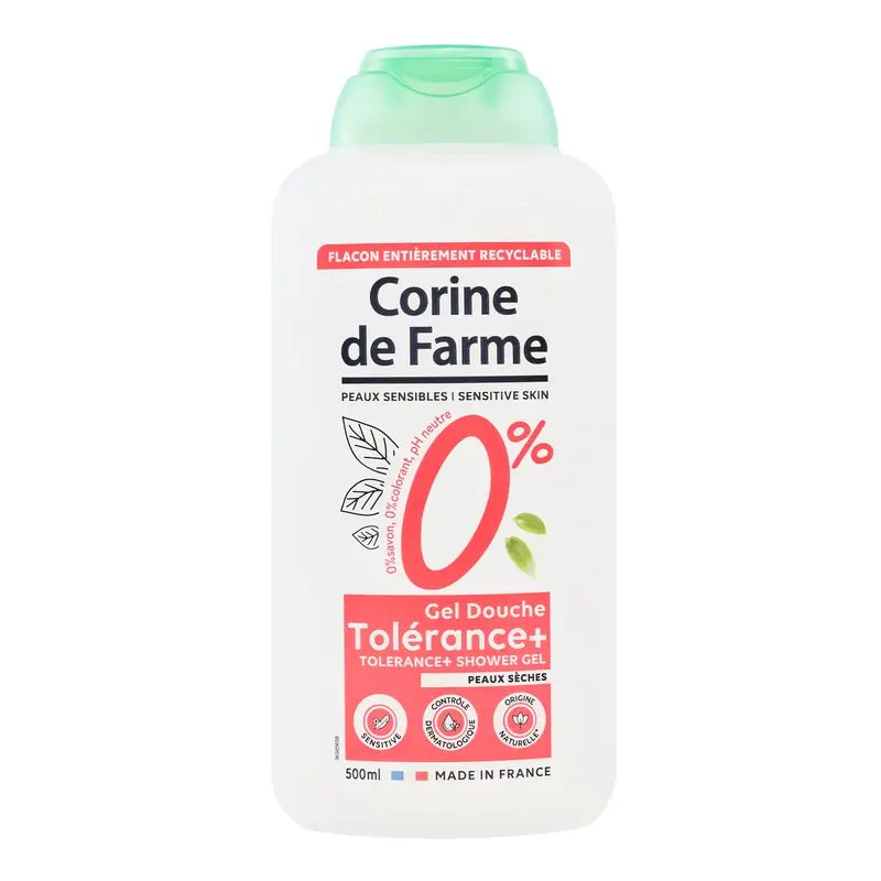 Corine De Farme Pure 0% Gel de Duche para peles secas, 500 ml
