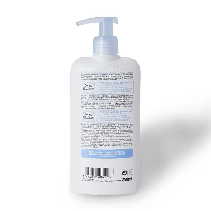 Corine De Farme Gel de Higiene Íntima Sensitive Bio , 250 ml